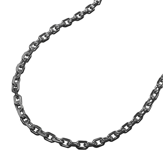 Kette 2mm Ankerkette rhodiniert Silber 925 45cm/60cm