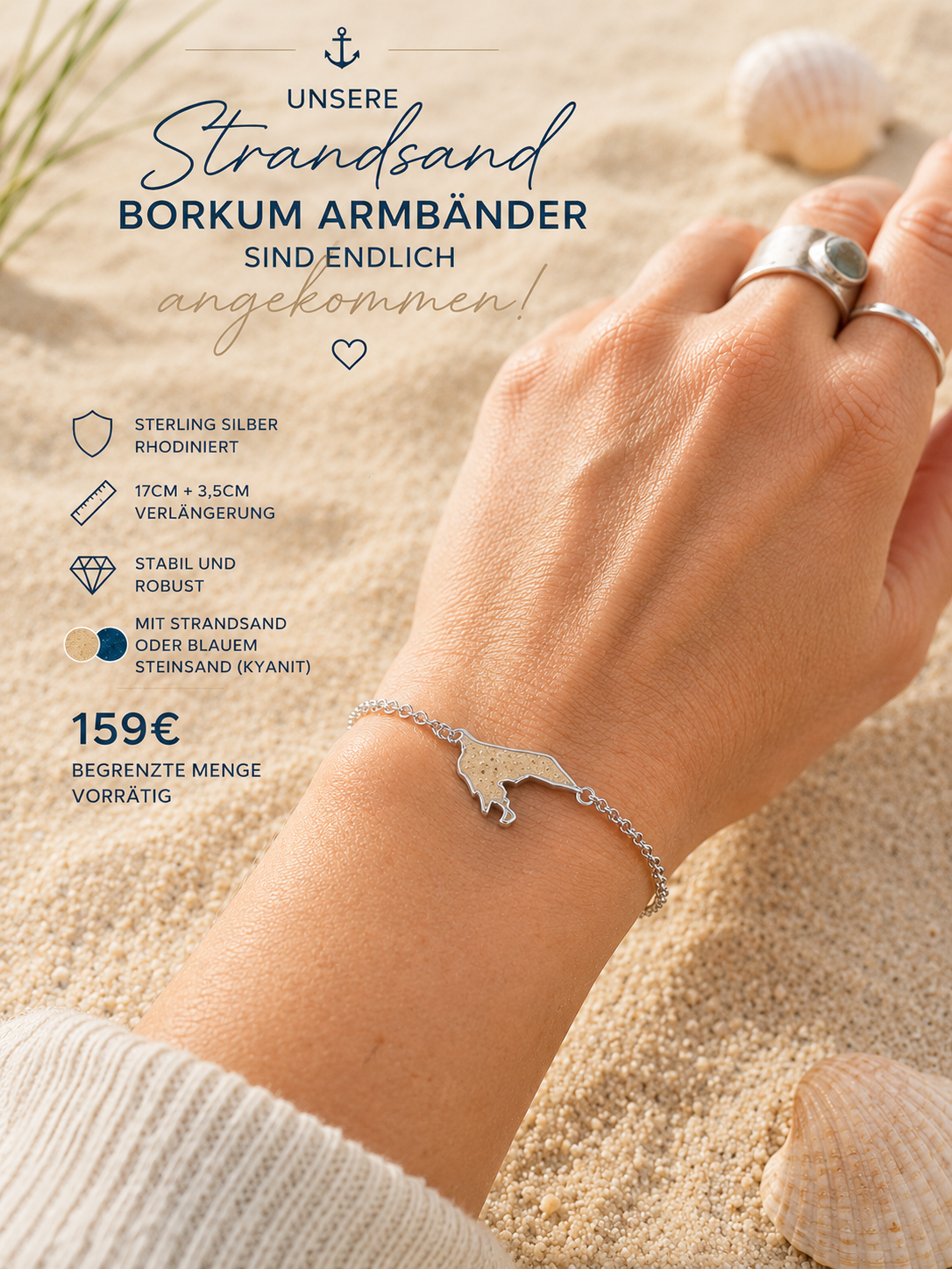 Borkum Armband mit Strandsand