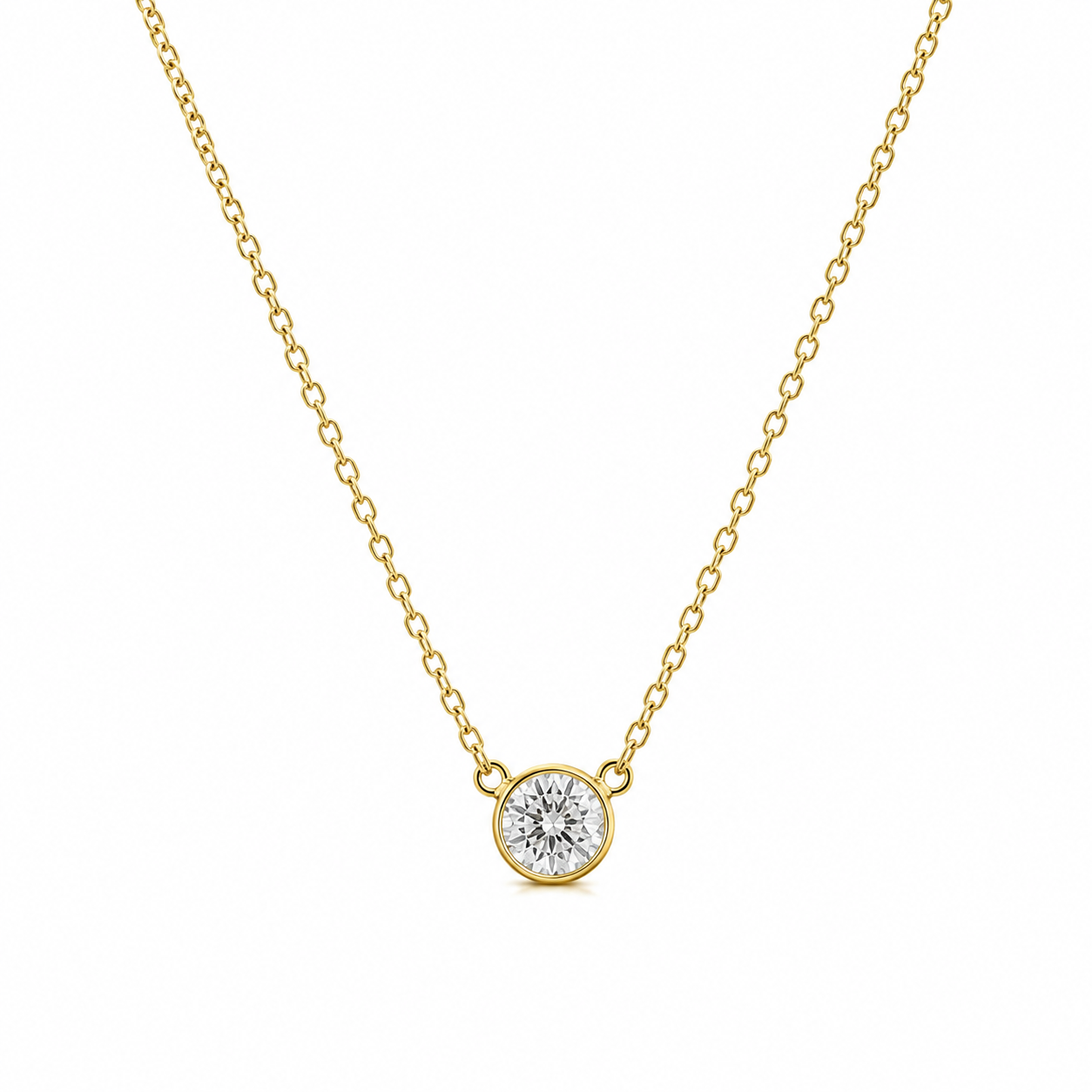Sterling Silber Kette mit Zirkonia, echtgold vergoldet