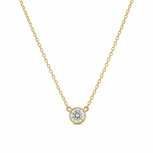 Sterling Silber Kette mit Zirkonia, echtgold vergoldet