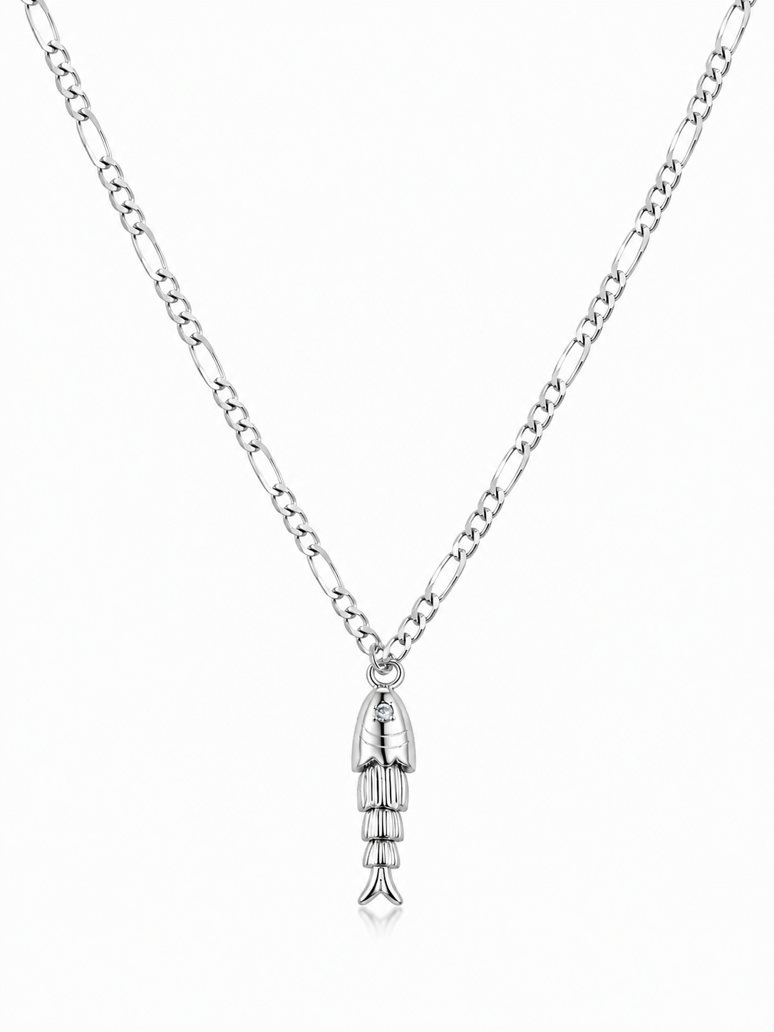 Sterling Silber Fisch Kette mit beweglichem Anhänger