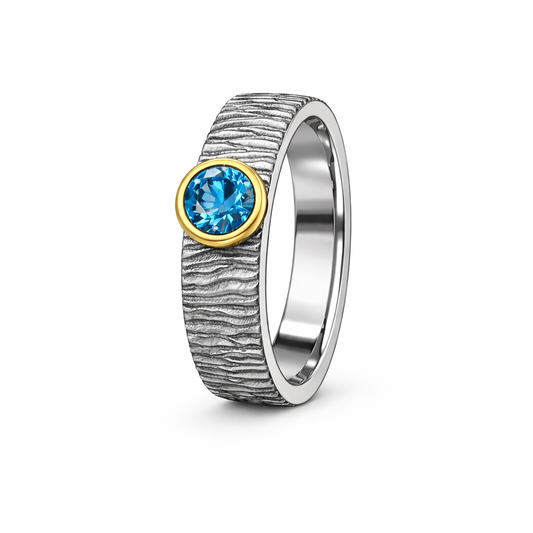 Gezeitenring – Blauer Topas