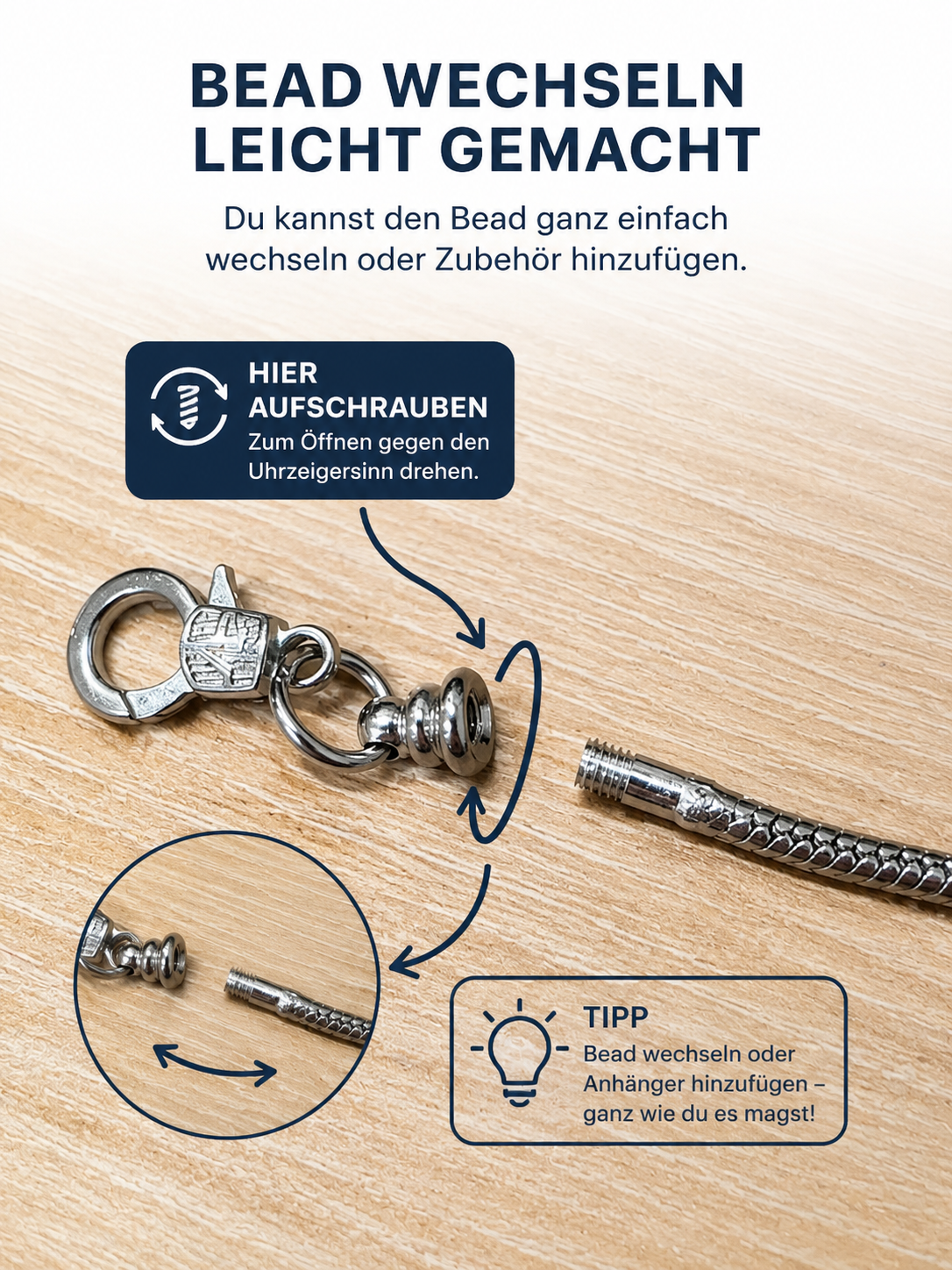 Borkum Bead Set aus Edelstahl – Armband + Borkum Bead für nur 39 €