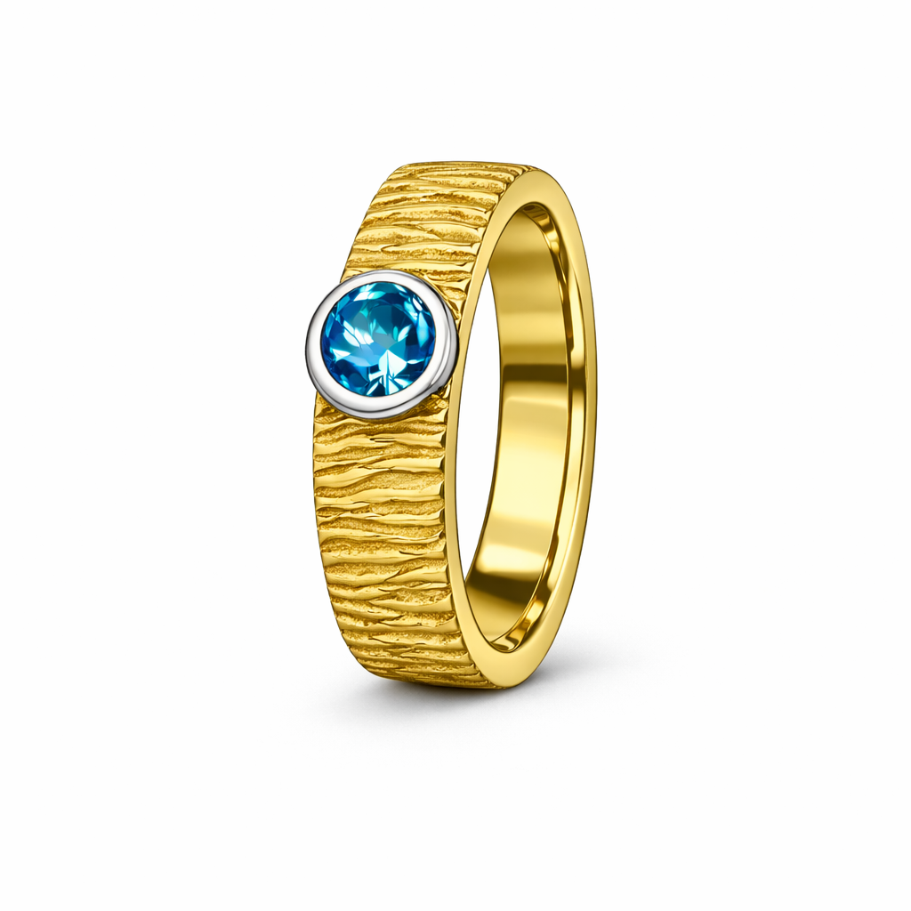 Gezeitenring – Blauer Topas