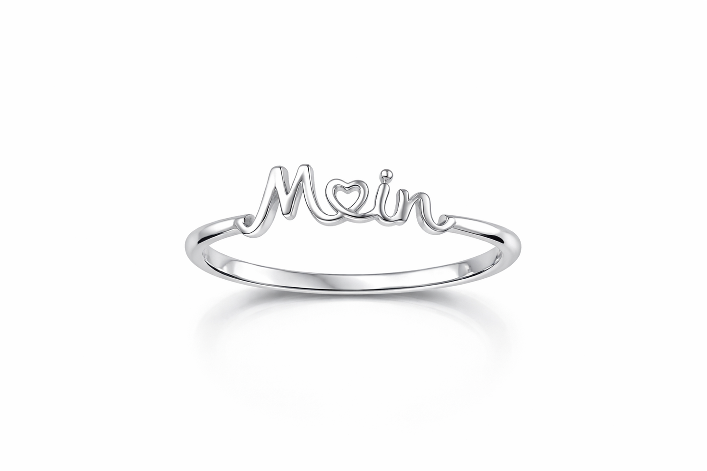 Moin Ring aus rhodiniertem 925er Sterling Silber mit Herz